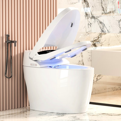 Portable Bidet Toilet With Heated Seat, Seat Temperature Adjustment, And Auto Deodorization - Siphonic Jet Technology, Multiple Flushing Modes, Self Cleaning Intelligent Warm Water, Dryer, Control