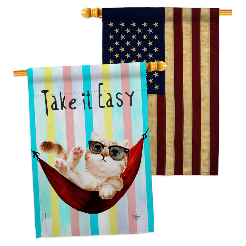 Drapeau de jardin en polyester 18,5 x 13 po Take It Easy