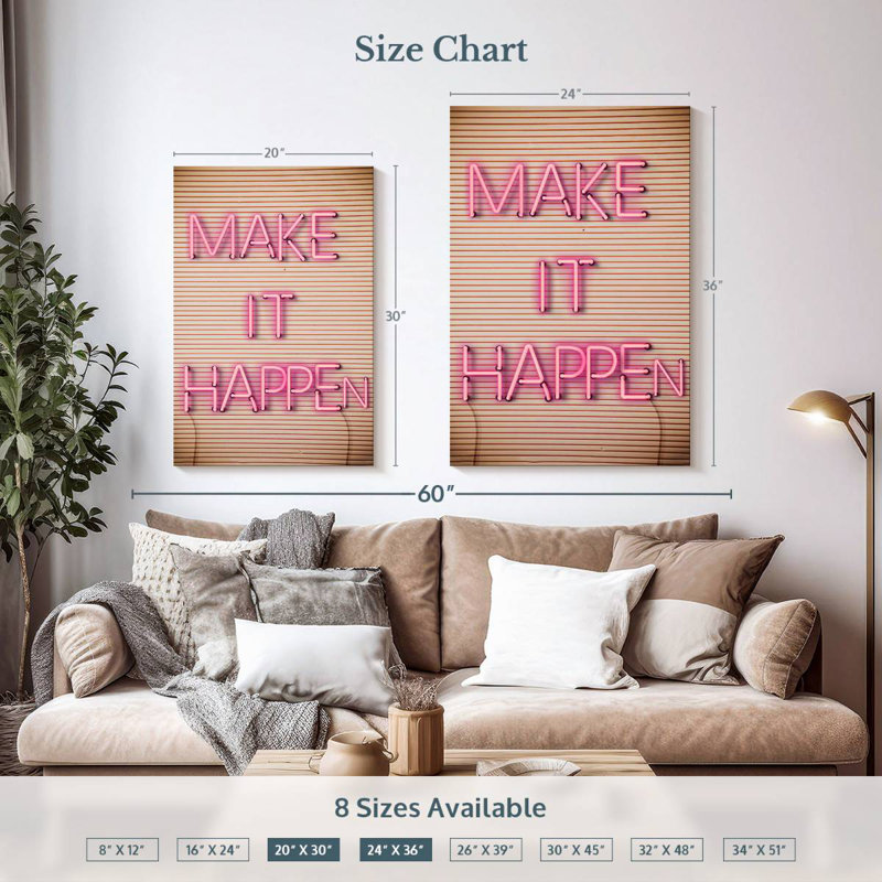 Tergel Make It Happen Neon Sign, 36" H x 24" W