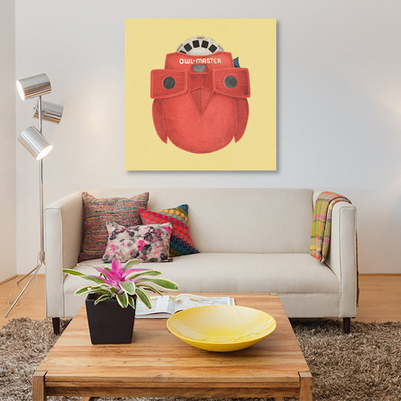« hibou master », reproduction d’impression sur toile, H 37 po x l 37 po x P 1,5 po, Toile tendue, Pas de tapis