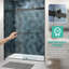 Porte de douche côte à côte, porte coulissante, avec verre trempé de 5/16 po avec une finition en acier inoxydable noir mat.-122564682