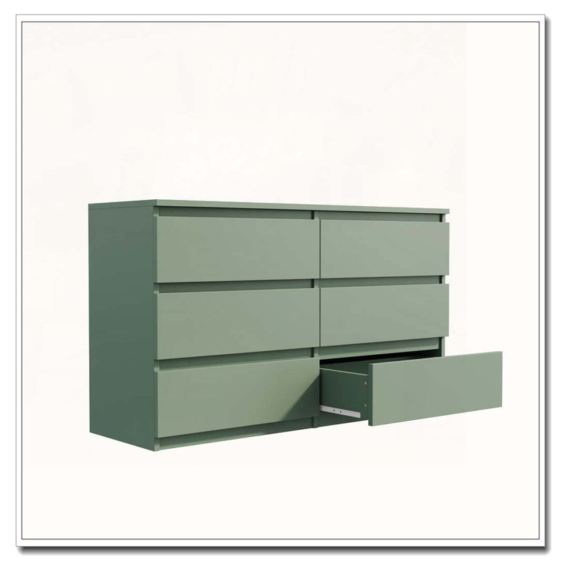 Commode Ã  6 tiroirs avec poignÃ©es dorÃ©es et style minimaliste