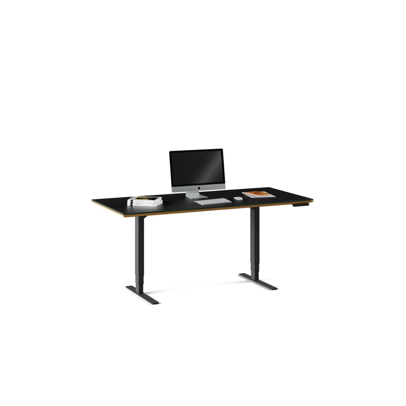 Sequel 20 Glass Writing Desk, Natural Walnut, 24" H x 66" W x 30" D