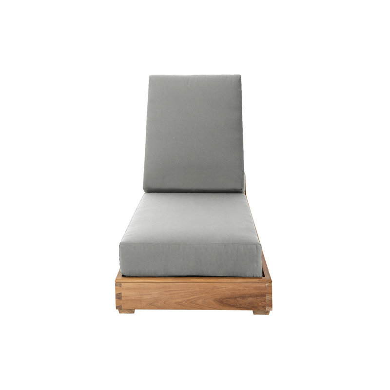 Chaise longue d'extérieur en teck Starlita, Granit