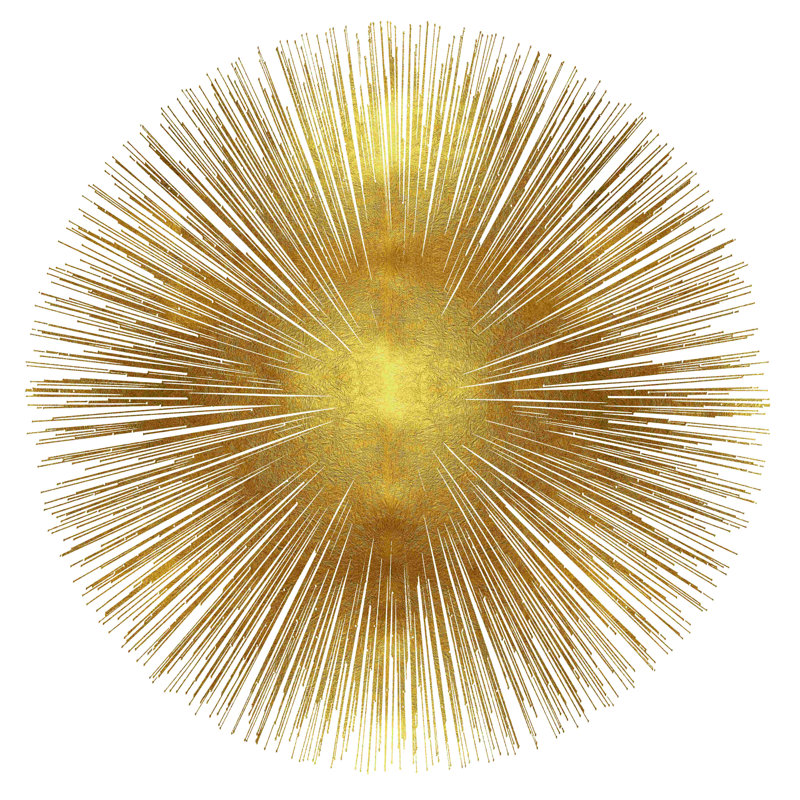 Sunburst I - peinture sur toile tendue, H 12 po x l 12 po