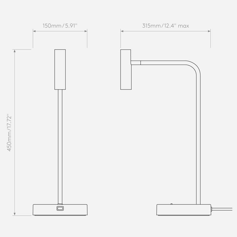 Enna Desk USB C, Matte Nickel