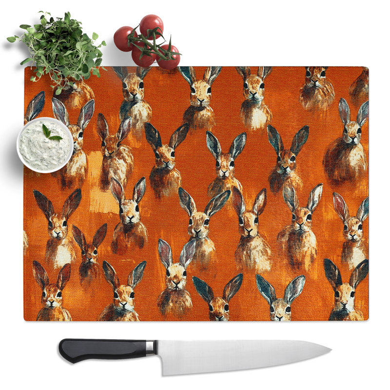Hare Pattern Vol.1  Glass Chopping Board