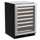 23.88" 54 Bottle Single Zone Built-In Wine Refrigerator with Wine Cradle