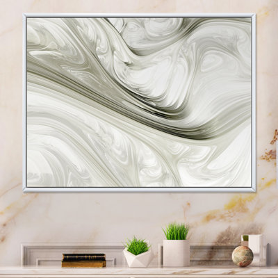 Reproduction de cadre flottant sur toile surré gris marbré surréel