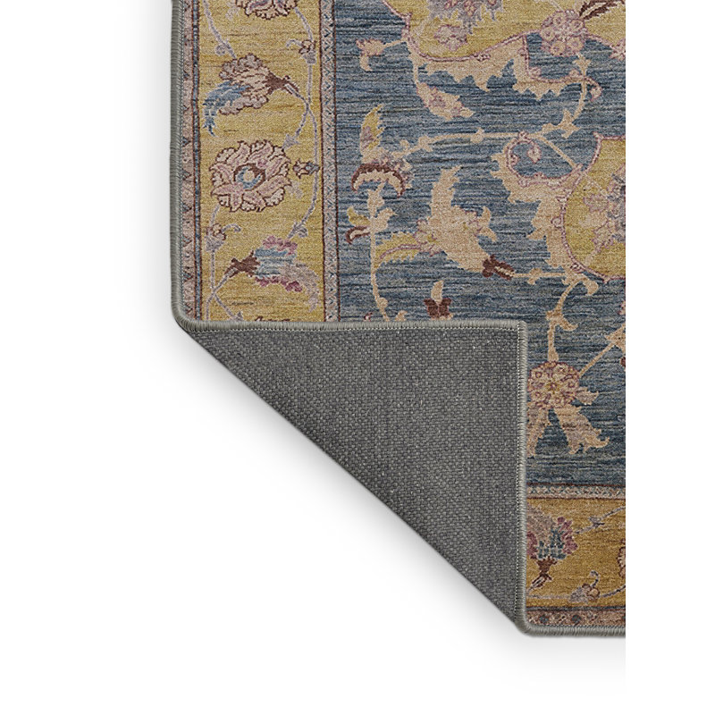 Tapis oriental jaune / bleu Garber, Rectangle 6 pi x 9 pi