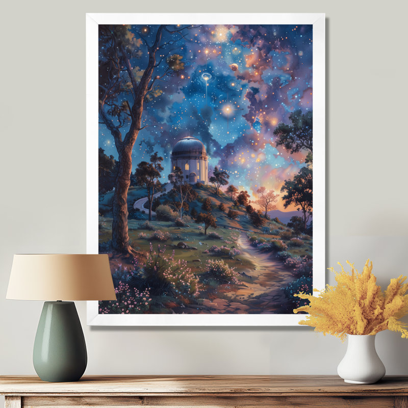 «Blue Purple Star Sanctuary», reproduction d'art mural, Toile encadrée blanche avec une seule photo