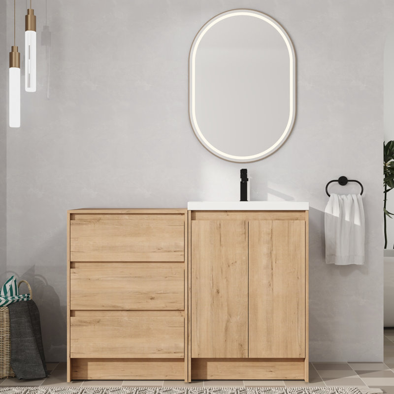 Ensemble de meuble-lavabo simple 48 po avec plateau en résine Bellmead, L 48 po