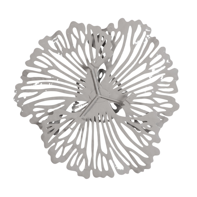 Flower Wall Art Extra Small Metal, Gray