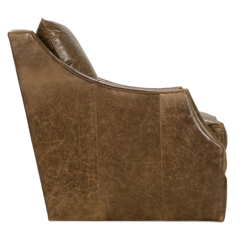 Kara Swivel Club Chair, Cocoa Leather (KL202-94)