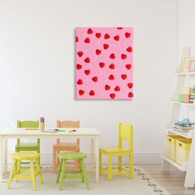 Heart Lollipop Pattern Canvas, design by LISH Creative