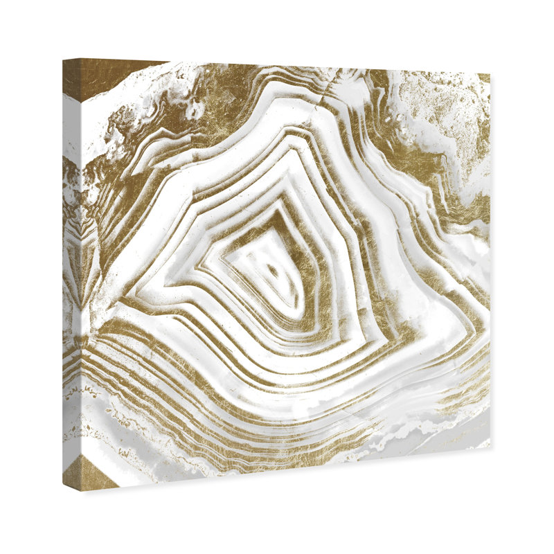 «Abstract Void and Full Geode Crystals», peinture sur toile, Toile tendue, H 50 po x l 50 po