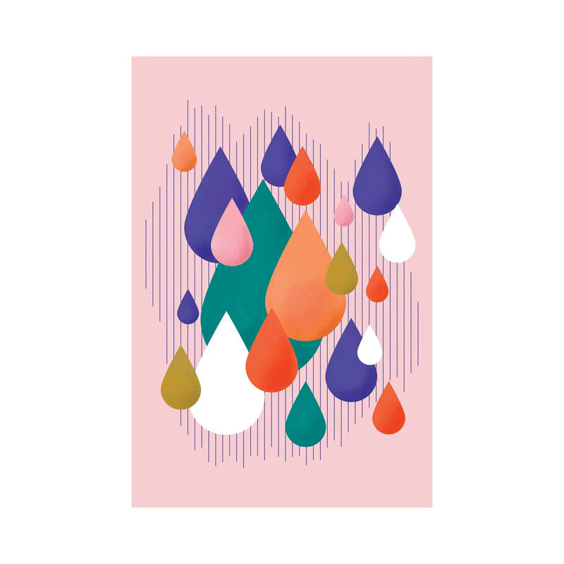 Colorful Rain Drops by Show Me Mars - Gallery-Wrapped Canvas Giclée on Canvas, Canvas, 20.32 cm H x 30.48 cm W