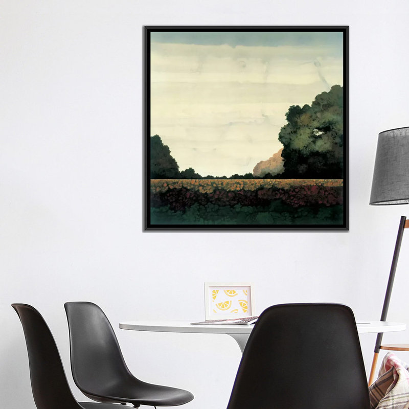 « tree line i », impression sur toile, H 18 po x l 18 po x P 1,5 po, Toile avec cadre noir, Pas de tapis