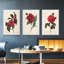 Red Botanical I, ensemble de 3 toiles encadrées sur toile-97707019-97707018