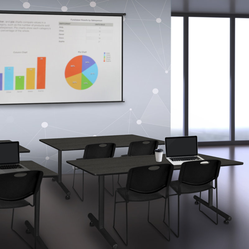 Table de formation en acier Regency Kobe, H 29 po x L 66 po x l 30 po, Gris cendré