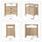 24" Large Nightstand Set of 2 with Charging Station, Solid Round Post Legs, 2 Drawers End Table with Open Shelf-118662939-118662936
