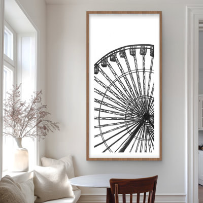 Grande roue monochrome - impression encadrée avec passe-partout