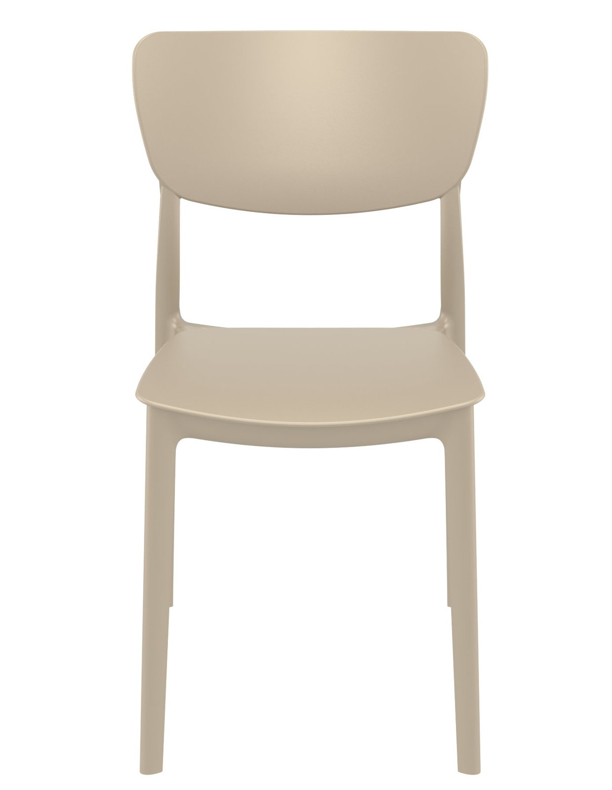 Farrah Outdoor Stacking Dining Side Chair, Taupe