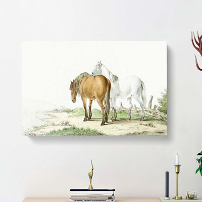 Two Horses by Jean Bernard - Wrapped Canvas Painting