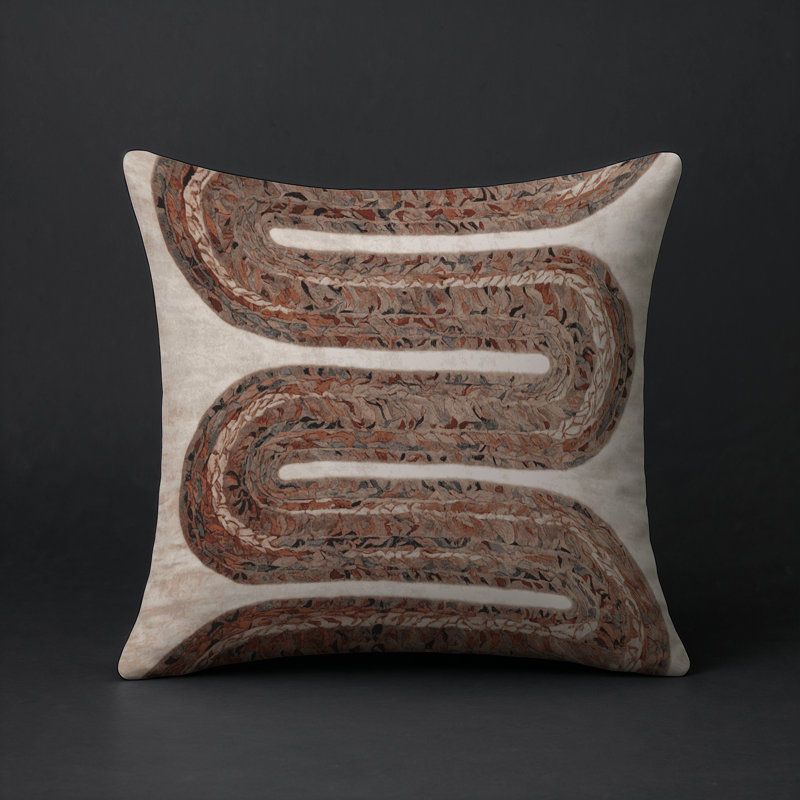 Coussin décoratif intérieur et extérieur Modern, Carré 16 po, Gris abstrait 33
