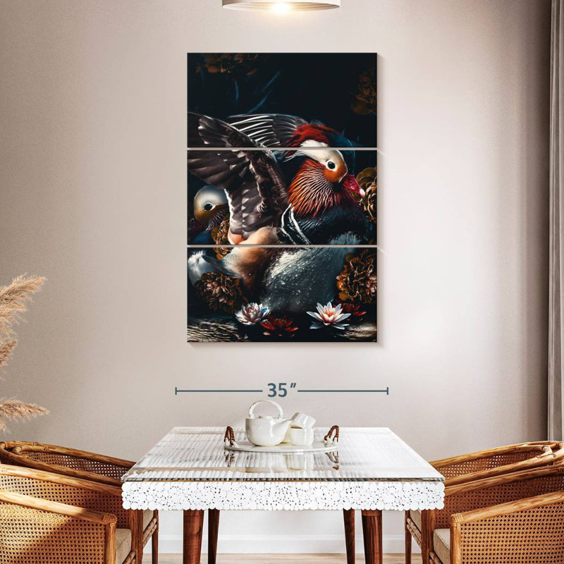Brampt Dark Mandarin Ducks, 50" H x 32" W