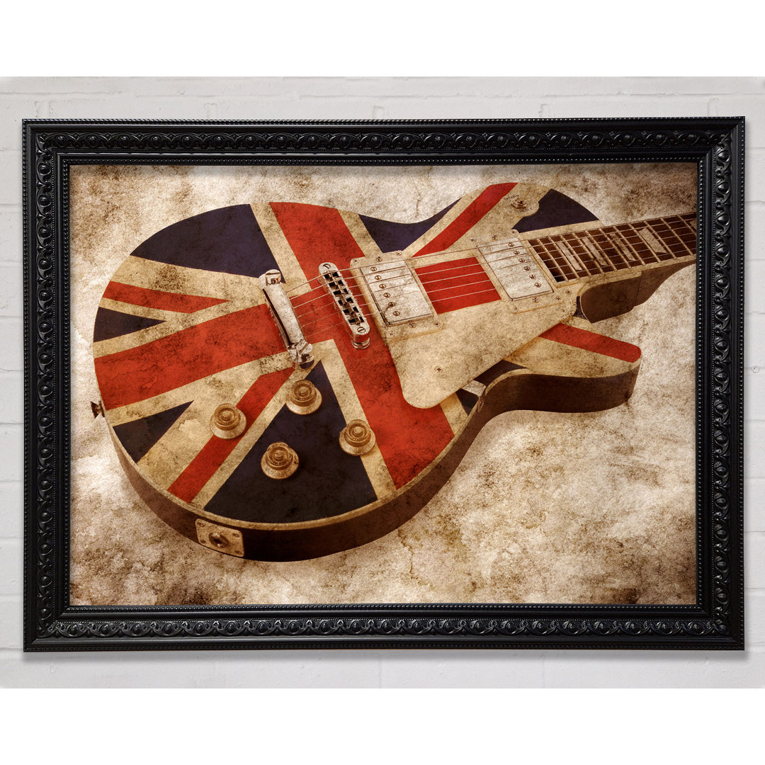 Britische Retro-Gitarre 2 - Einzelne Bilderrahmen Kunstdrucke