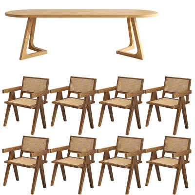 Modern simple solid wood dining table set.