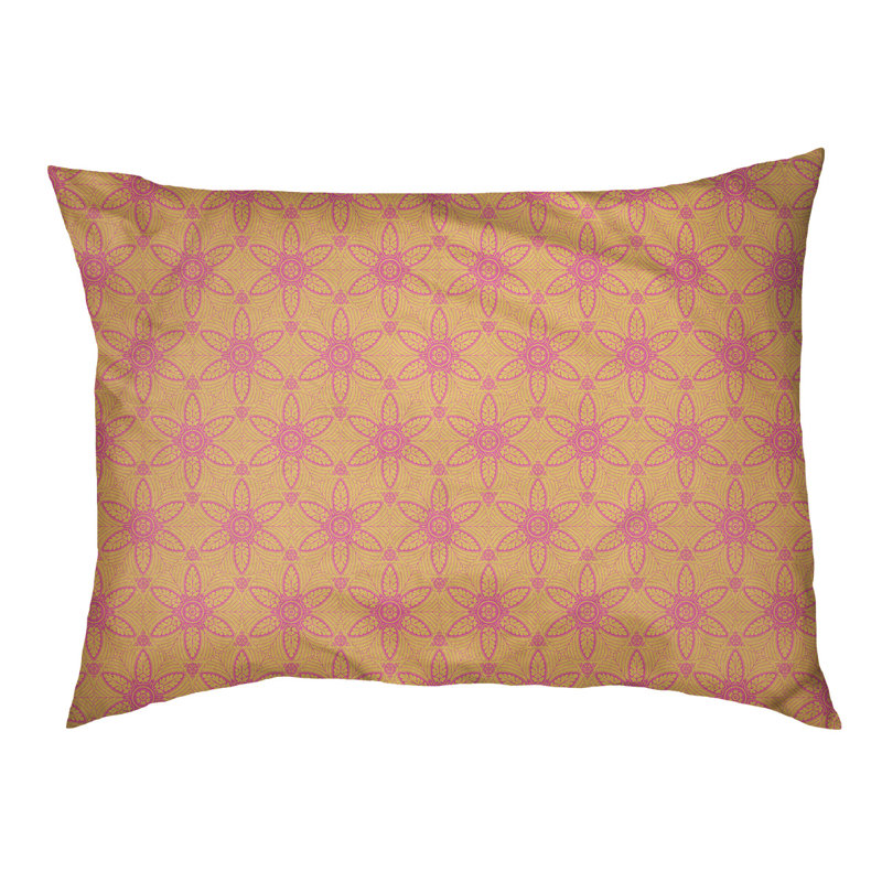 Oreiller Byrge, Jaune / rose, Moyen (l 29,5 po x P 19,5 po x H 9,5 po)