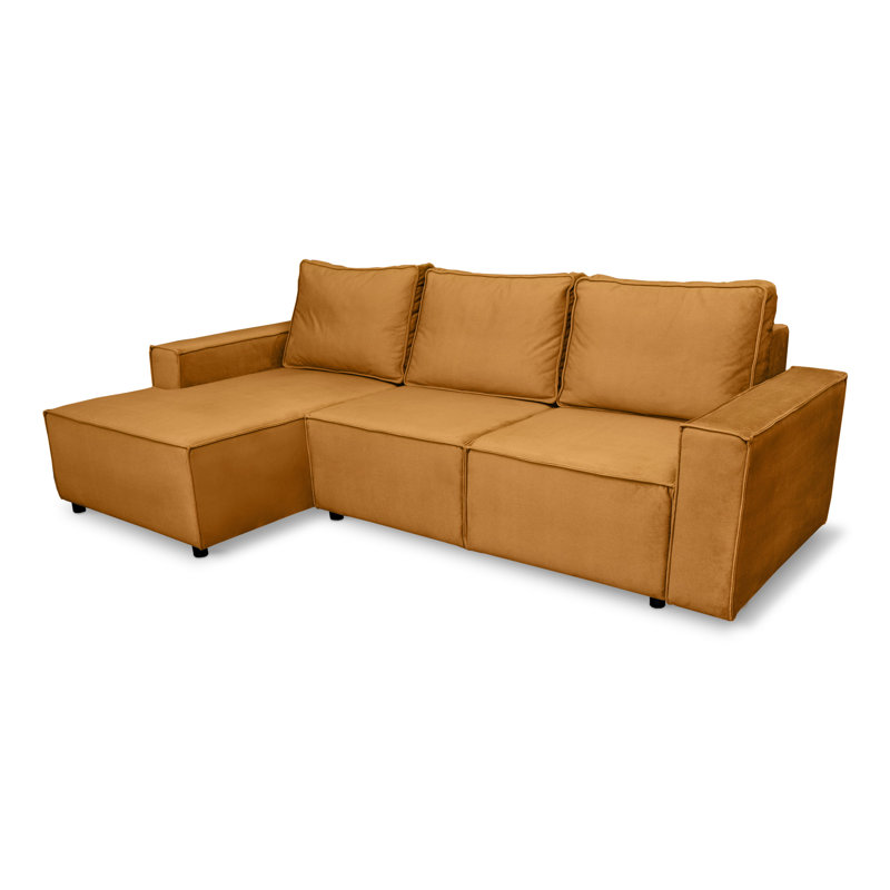 Jody 4 Seater Sofa Bed, Orange, Left Hand Facing