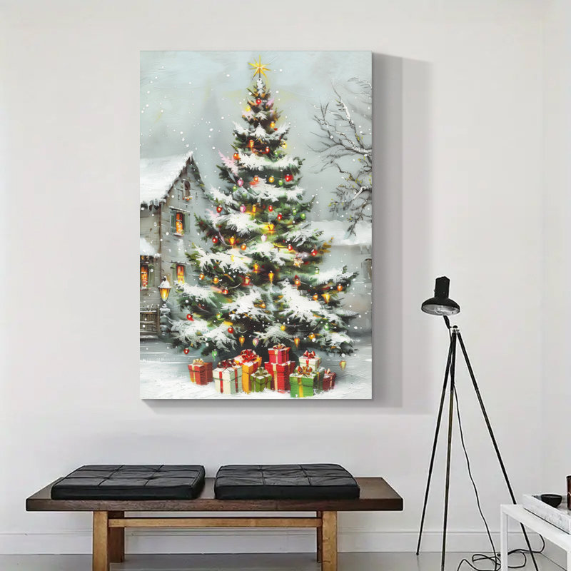 Art mural arbre de Noël, H 18 po x l 12 po