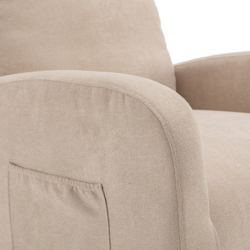 Ezella Upholstered Swivel Armchair, Beige Polyester
