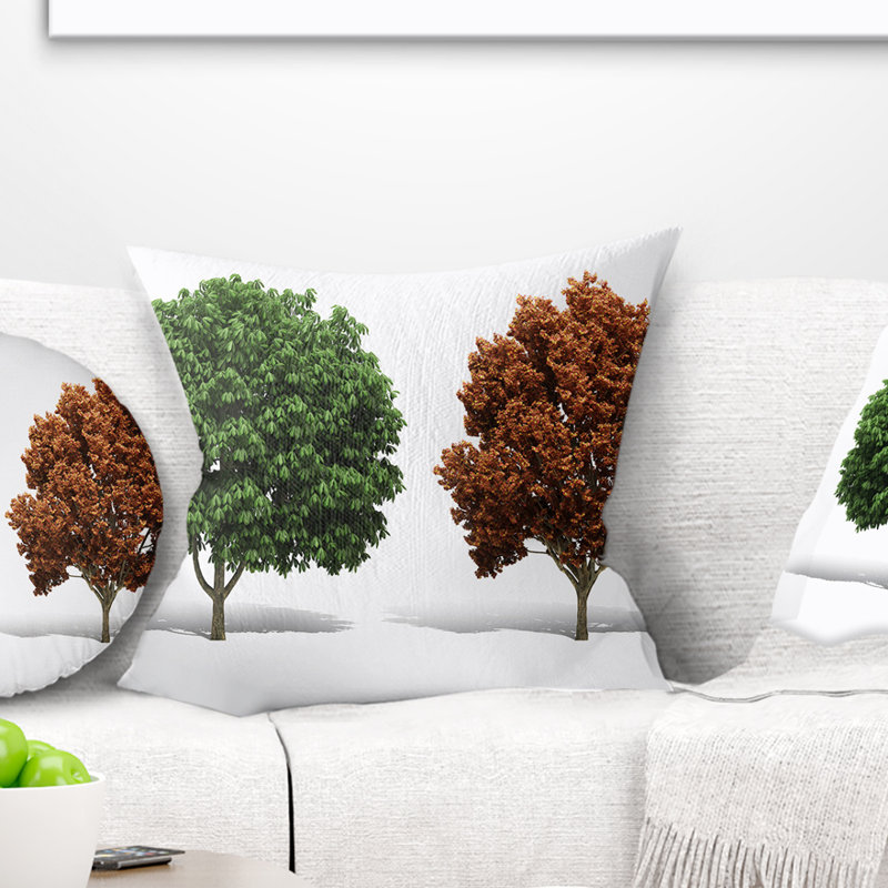 Oreiller abstrait en arbre fractal 3d, 18 po x 18 po, Coussin décoratif