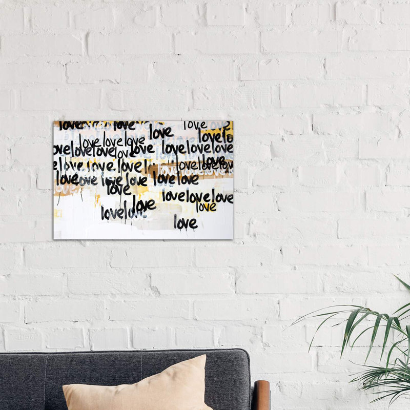 Gold Love On Repeat by Kent Youngstrom - Wrapped Canvas Print, 66.04 cm H x 45.72 cm W x 1.91 cm D