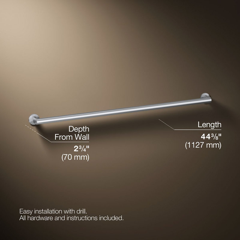 Components™ 18-In Grab Bar, Polished Chrome, 42" W