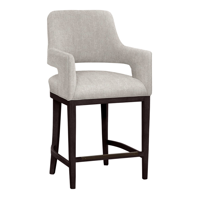 Tabouret de bar et de comptoir Josie, Espresso, Lin 3156, Tabouret de comptoir (siège d'une hauteur de 26,5