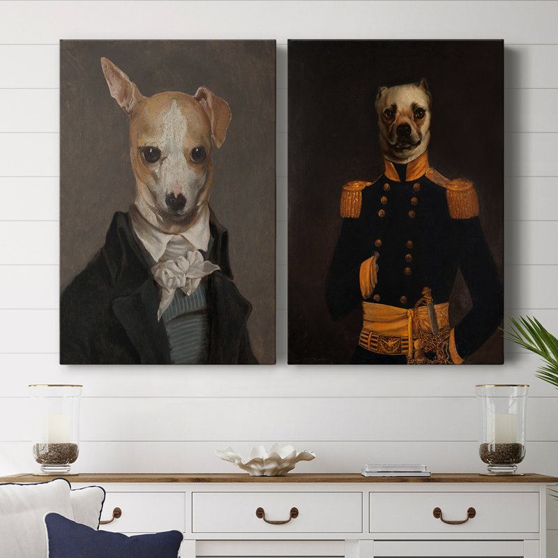 Toile tendue raffinée Fido-Premium Gallery - prête à être accrochée, H 27 po x l 18 po