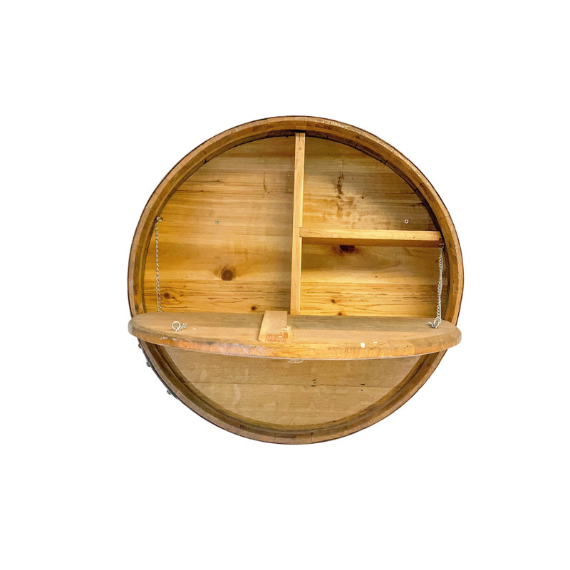 1 Piece Circle Solid Wood Accent Shelf