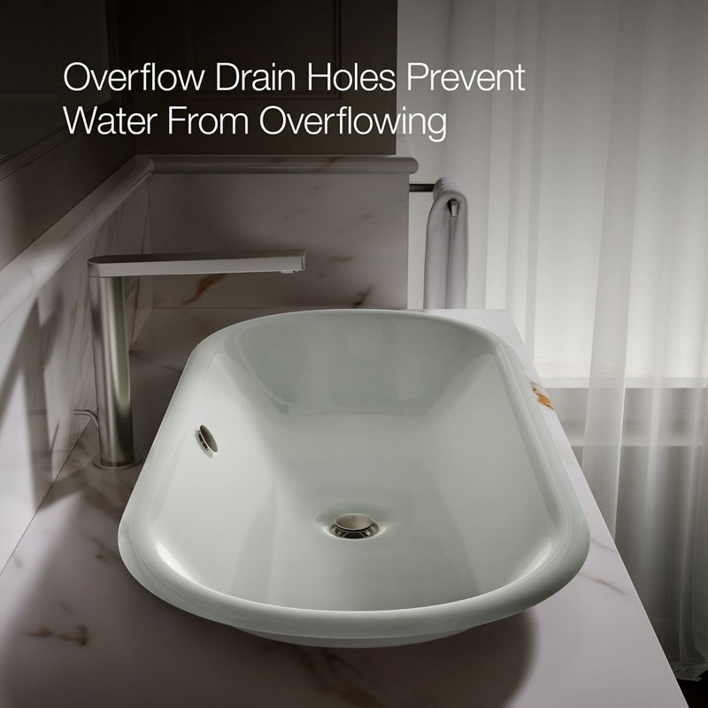Iron Plains® Metal Oval Dual Mount Bathroom Sink with Overflow, Sea Salt