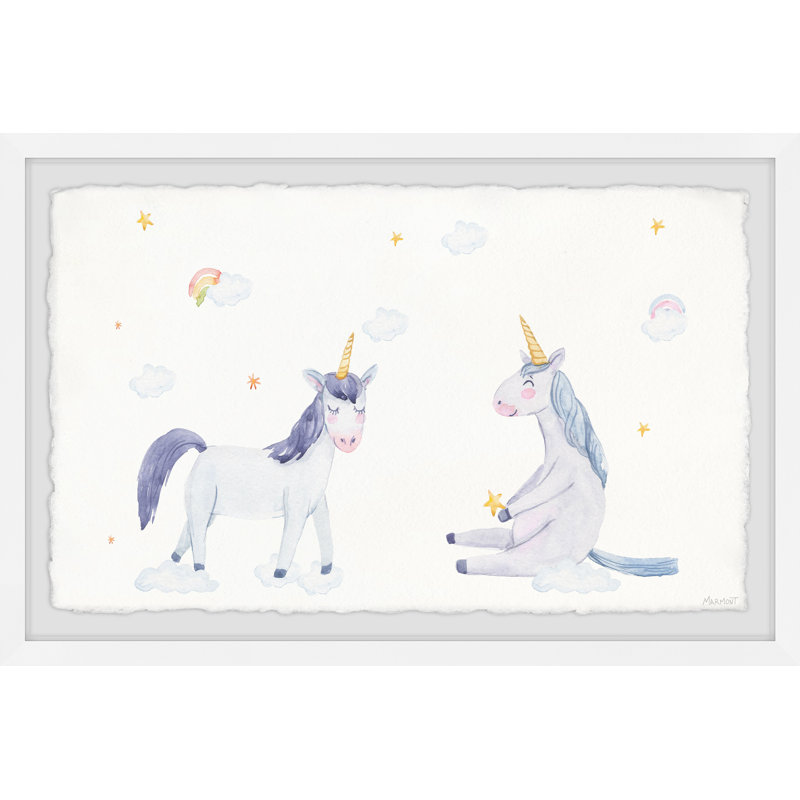 «Ellian Unicorn Buddies», reproduction encadrée, H 24 po x l 36 po x P 1,5 po