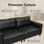 Courbes de style Mid-Century, cuir de polyuréthane respirant, pieds en bois massif, assemblage sans outils en 30 minutes, luxe adapté aux appartements-1244149021-1244149022-1244149025