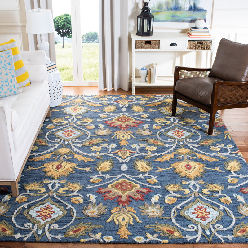 Tansy Hand Tufted Wool Rug, Rectangle 152 x 244 cm, Green/Brown