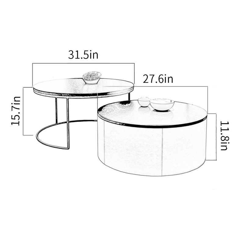 Table basse légère et luxueuse sans pieds