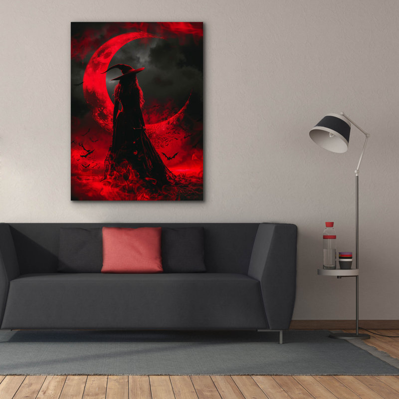 «Crimson Moon Enchantress», art mural sur toile, H 54 po x l 40 po x P 1,5 po