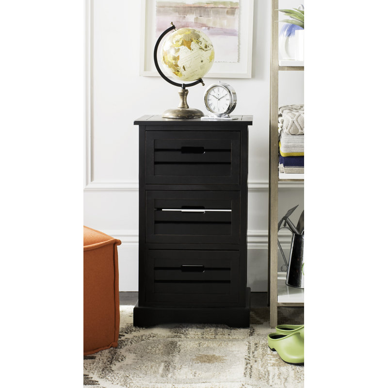 Commode décorative 3 tiroirs Regan, Noir