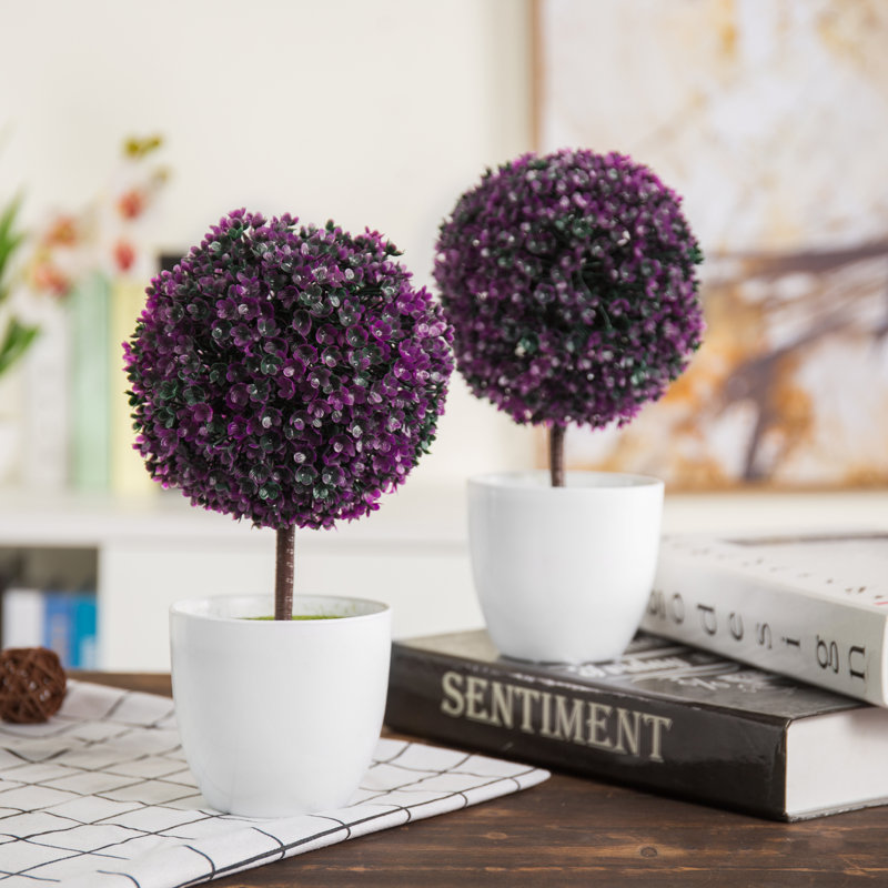25.4cm Faux Boxwood Topiary in Pot
